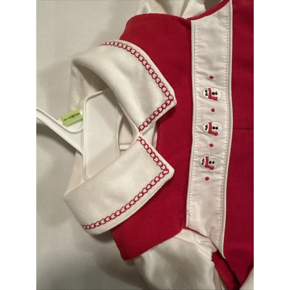 Kitestrings By Hartstrings Baby Boys 2-Pc Jon Jon Xmas Romper Red Velvet 0-3 Mos